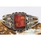 Vintage Navajo Petrified Wood Cuff Bracelet Sterling Silver Native American