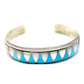 Old Pawn Zuni Inlay Turquoise MOP Cuff Bracelet Sherman and Isabelle Paquin