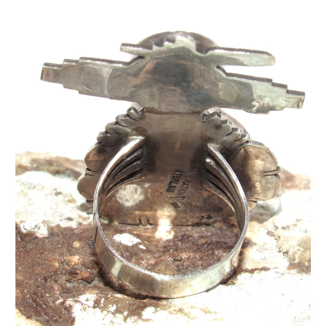 Navajo Butterfly Kachina Ring Sz 9 Royston Turquoise Sterling Bennie Ration Signed