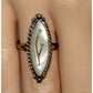 Vintage Zuni Sterling Silver Mother of Pearl Flower Inlay Ring Sz 7.5