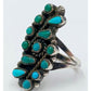 Old Pawn Zuni Snake Eye Turquoise Sterling Silver Ring Size 7 Native American