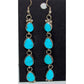 Navajo Kingman Turquoise Dangle Earrings Sterling Silver Marcella James