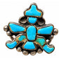 Old Pawn Zuni Turquoise Knifewing Kachina Ring Size 6.5 Vintage Native American