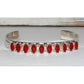 Zuni Coral Cuff Bracelet Sterling Silver Stacker Native American Coonsis