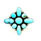 Massive Navajo Golden Hills Turquoise Cluster Ring Sz 8 Adjustable by A. Martinez