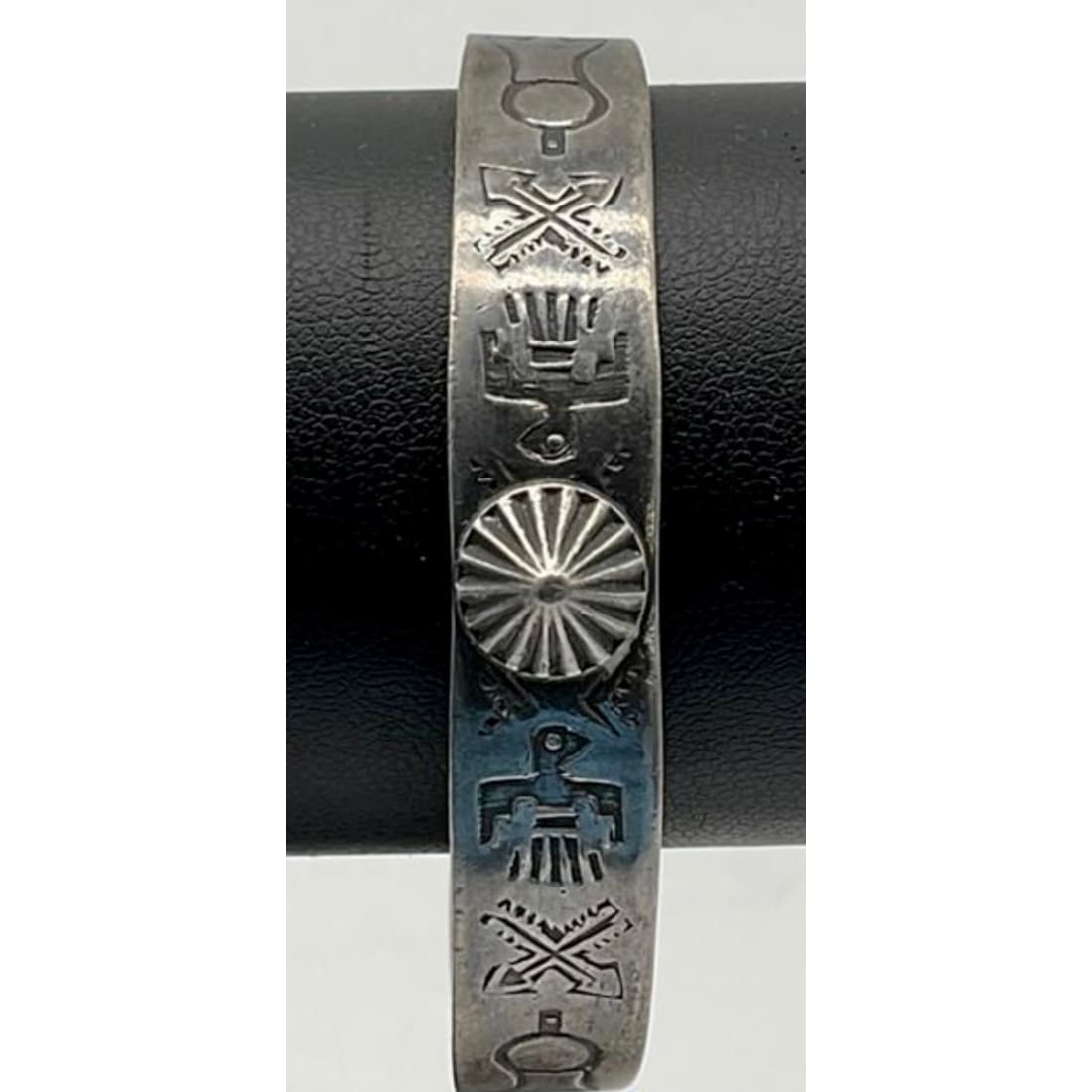 Vintage Fred Harvey Era Navajo Sterling Silver Thunderbird Cuff Bracelet