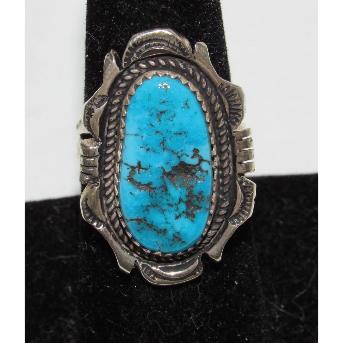 Navajo Kingman Turquoise Ring Sz 6.5 Sterling Silver Native American Signed