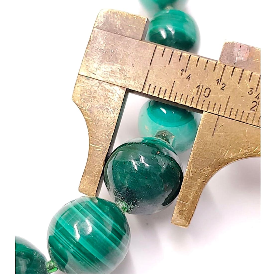 Vintage Southwestern Malachite Beaded Necklace 18"