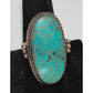 Navajo Kingman Turquoise Statement Ring Sz 9 Sterling Silver R Yazzie