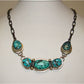 Navajo Number 8 Turquoise Bar Necklace Necklace Sterling J James 20"L 43G