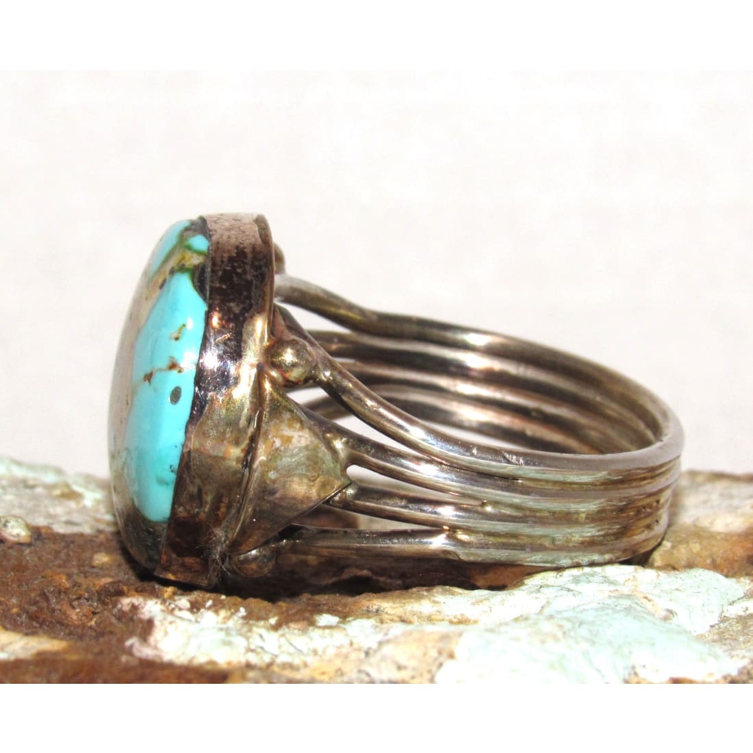 Vintage Navajo Royston Turquoise Men Ring Sz 13 Sterling Silver