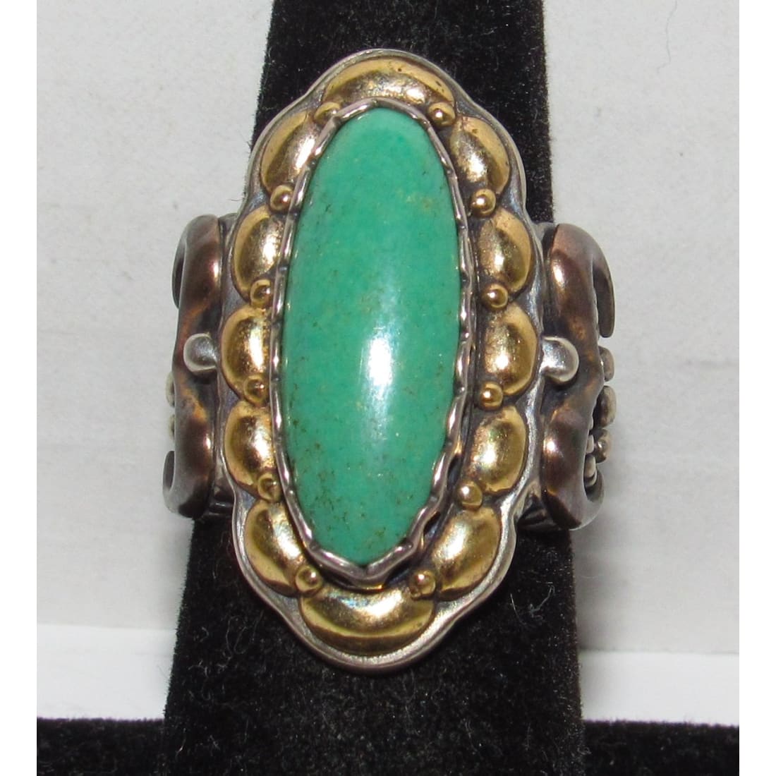 Southwestern Carolyn Pollack Sterling Silver Turquoise Ring Size 6 Relios Signed