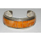 Navajo Orange Spiny Inlay Stacker Cuff Bracelet Sterling R. Begay