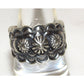 Navajo Band Ring Size 9 Sterling Silver Repousse Band Signed Bennie Ramone