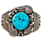 Vintage Navajo Sterling Old Mine Kingman Turquoise Statement Cuff Bracelet Old Pawn