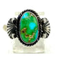 Navajo Royston turquoise ring size 10 with sterling silver setting by J. Largo, showcasing beautiful turquoise stone.