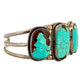 Vintage Navajo Royston Turquoise Statement Cuff Bracelet Sterling Silver