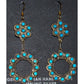 Vintage Zuni Snake Eye Turquoise Dangle Earrings Sterling Silver Native