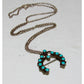 Old Pawn Zuni Snake Eye Turquoise Naja Pin Pendant Necklace