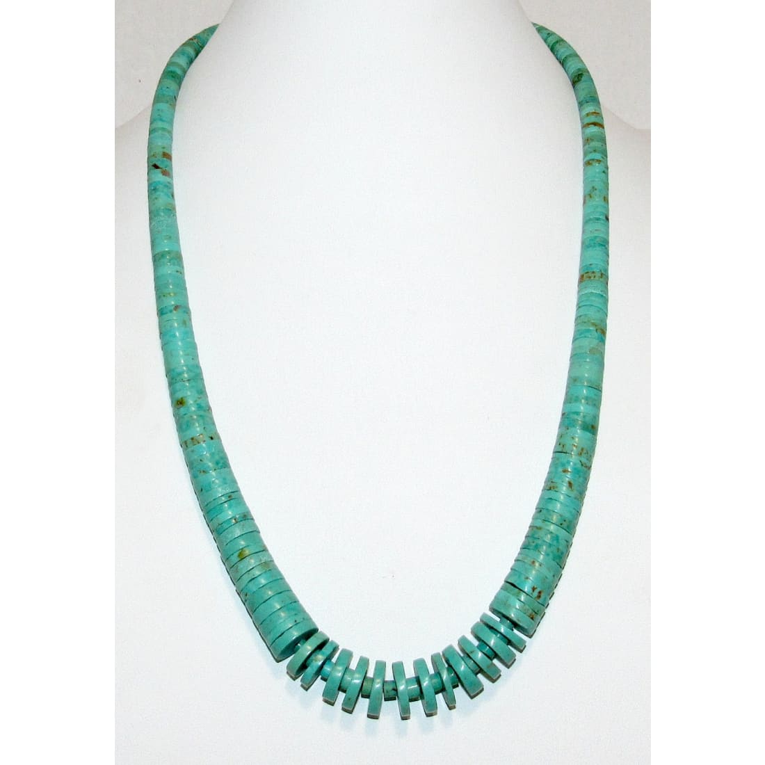Santo Domingo Royston Turquoise Heishi Necklace Lupe Lovato