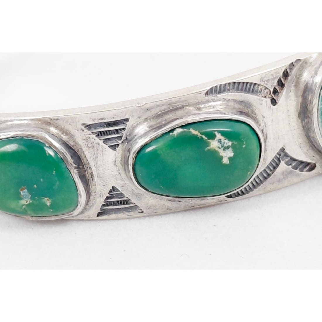 Vintage Navajo Fox Turquoise Cuff Bracelet Sterling Silver Old Pawn Signed