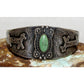 Fred Harvey Era Bracelet Navajo Sterling Turquoise Dog/Horse Snake Cuff Old Pawn