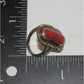 Old Pawn Navajo Mediterranean Coral Ring Size 6 Sterling Silver Native American