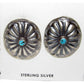 Navajo Concho Stud Earrings Sterling Silver Turquoise Native American