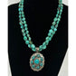 Old Pawn Navajo Turquoise Necklace Pendant Geraldine Yazzie Sterling Silver