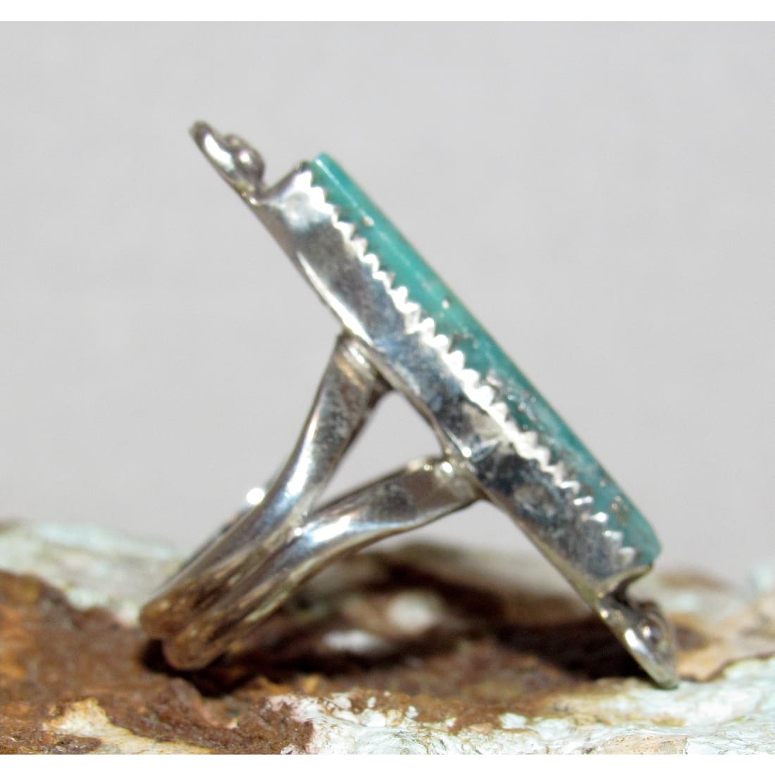 Navajo Kingman Turquoise Pyrite Matrix Ring Sz 6 Sterling Silver Selena Warner
