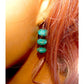 Navajo Rolled Turquoise & Sterling Beads Dangle Earrings