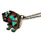 Old Pawn Zuni Rainbow Man Kachina Pendant Necklace Sterling Silver Turquoise Coral MOP