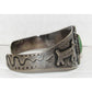 Fred Harvey Era Bracelet Navajo Sterling Turquoise Dog/Horse Snake Cuff Old Pawn