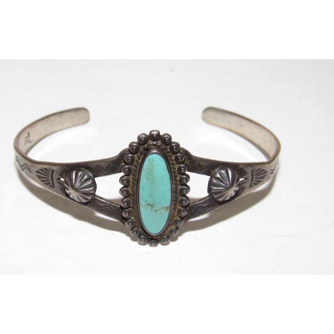 Vintage Fred Harvey Era Bracelet Navajo Sterling Turquoise Cuff