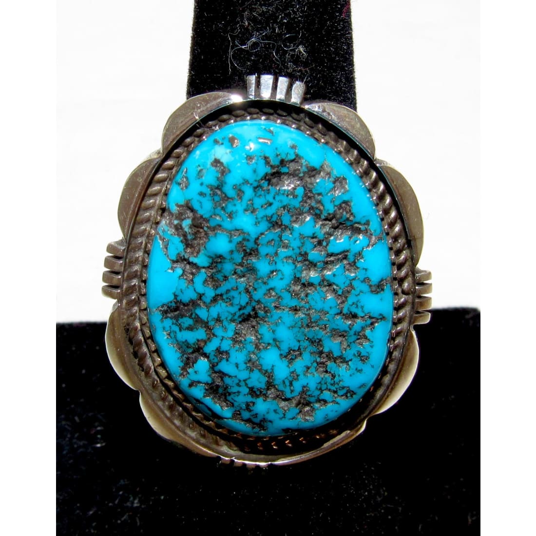 Navajo Kingman Turquoise Ring Size 7 Sterling Silver J. Begay Native American
