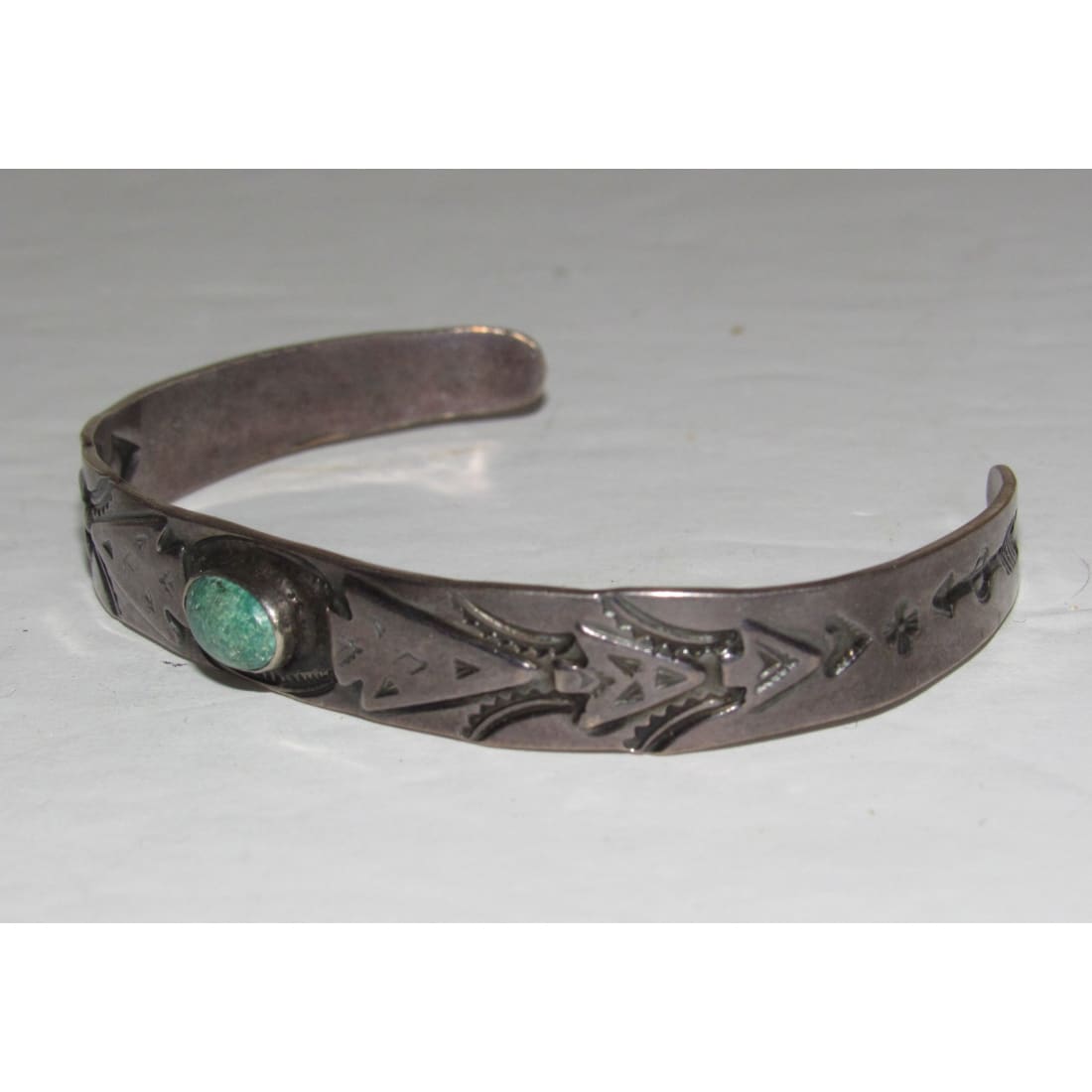 Fred Harvey Era Bracelet Navajo Sterling Turquoise Stacker Cuff Old Pawn