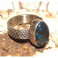Navajo Morenci Turquoise Ring Sz 9.5 Sterling Silver Eli Skeets