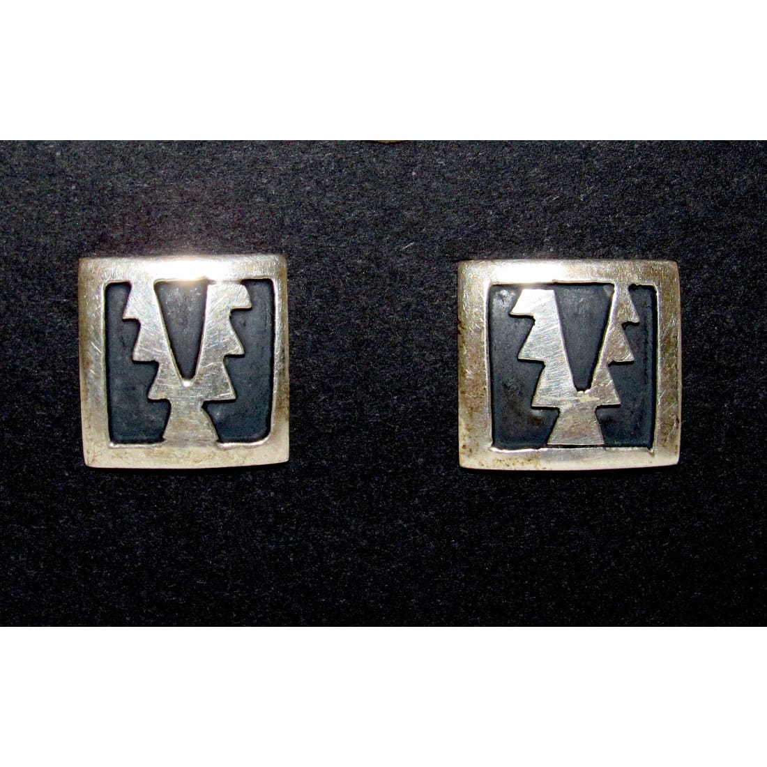 Vintage Navajo Tommy Singer Post Earrings Sterling Silver