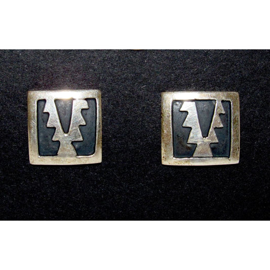 Vintage Navajo Tommy Singer Post Earrings Sterling Silver