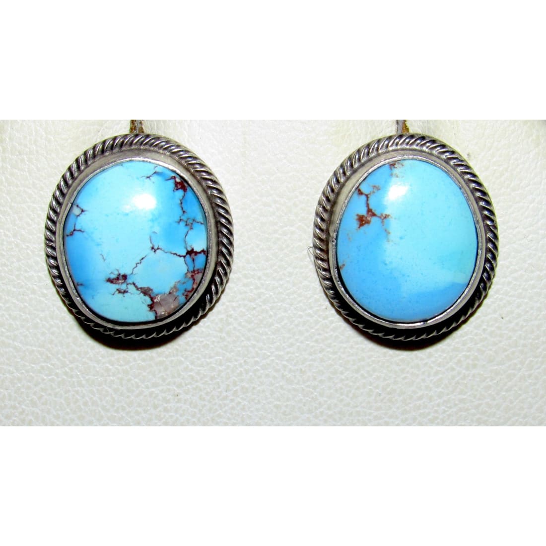 Navajo Golden Hills Turquoise Post Earrings Sterling Silver Tim Yazzie