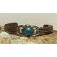 Vintage Navajo Spiderweb Kingman Turquoise Cuff Bracelet Sterling Silver Wilson Begay