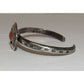 Old Pawn Navajo Coral Stacker Cuff Bracelet Sterling Silver