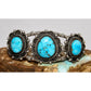 Vintage Navajo Kingman Turquoise Sterling Cuff Bracelet J Begay Native American