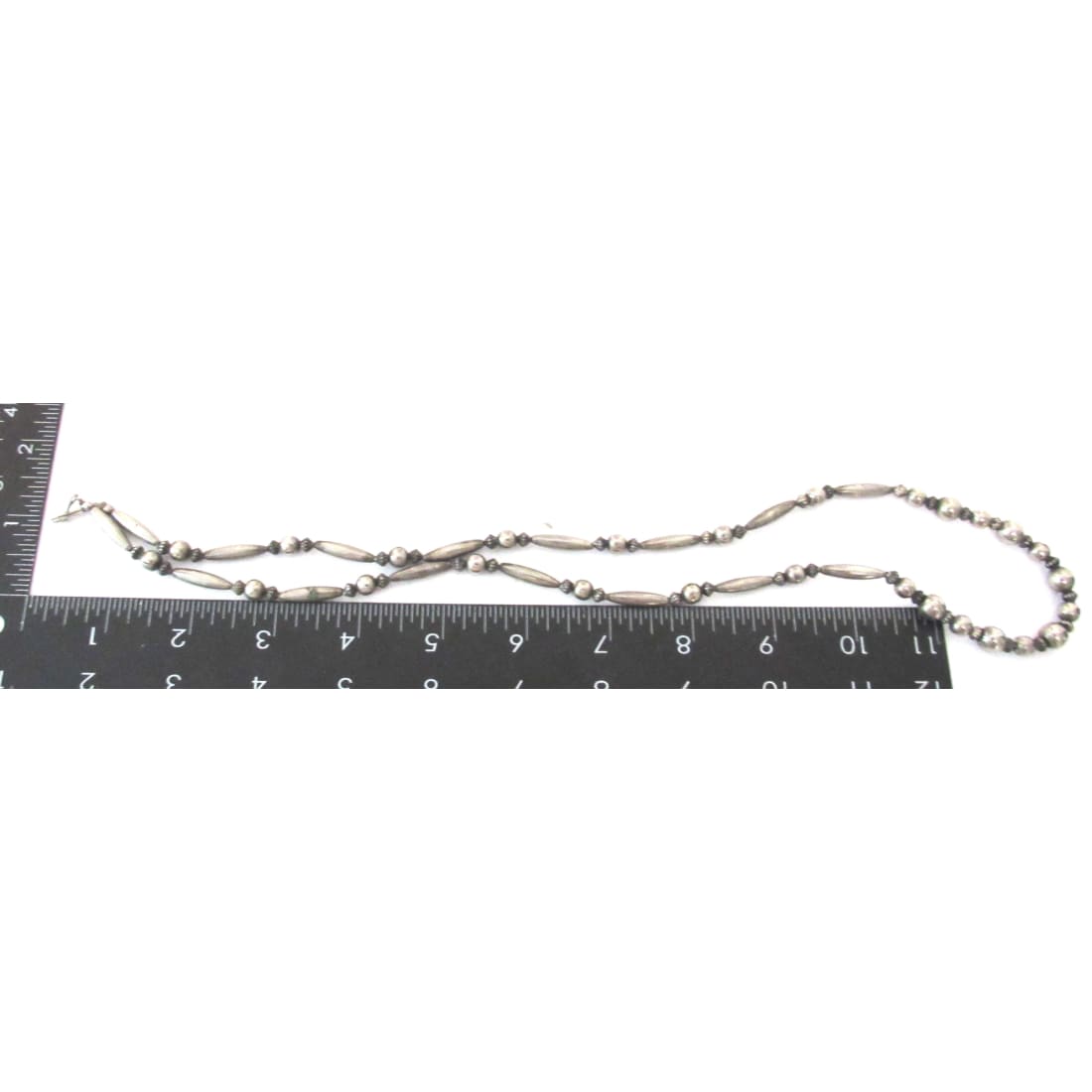 Vintage Silver Navajo Pearls Necklace Melon & Saucer Beads Design Native American