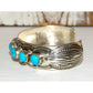 Navajo Blue Royston Turquoise Cluster Cuff Bracelet Sterling Silver Signed