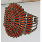 Old Pawn Navajo Coral Cluster Cuff Bracelet Sterling Silver Lavell Byjoe