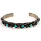 Old Pawn Zuni Turquoise Bracelet Sterling Silver Stacker Cuff Signed