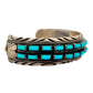 Vintage Navajo Kingman Turquoise Cuff Bracelet Sterling Silver 7"