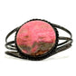 Vintage Navajo Pink Rhodonite Cuff Bracelet Sterling Silver Native American
