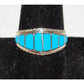 Zuni Turquoise Inlay Ring Sz 9 Sterling Silver M. Peynesta Native American